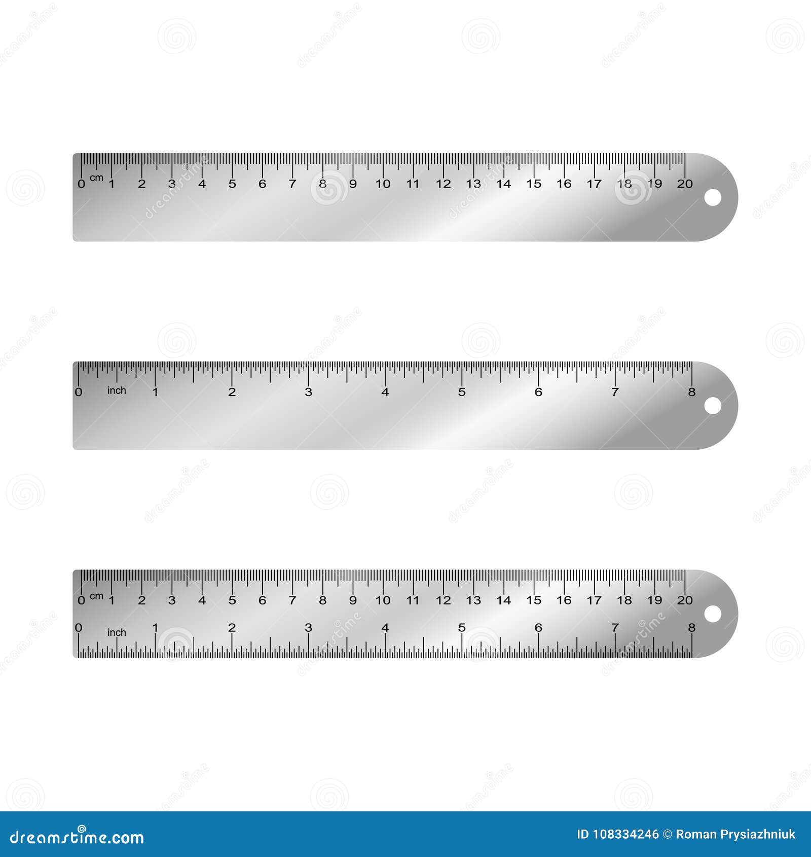 metal measuring rulers in centimeters, inches, millimeter - aparted and combined. .
