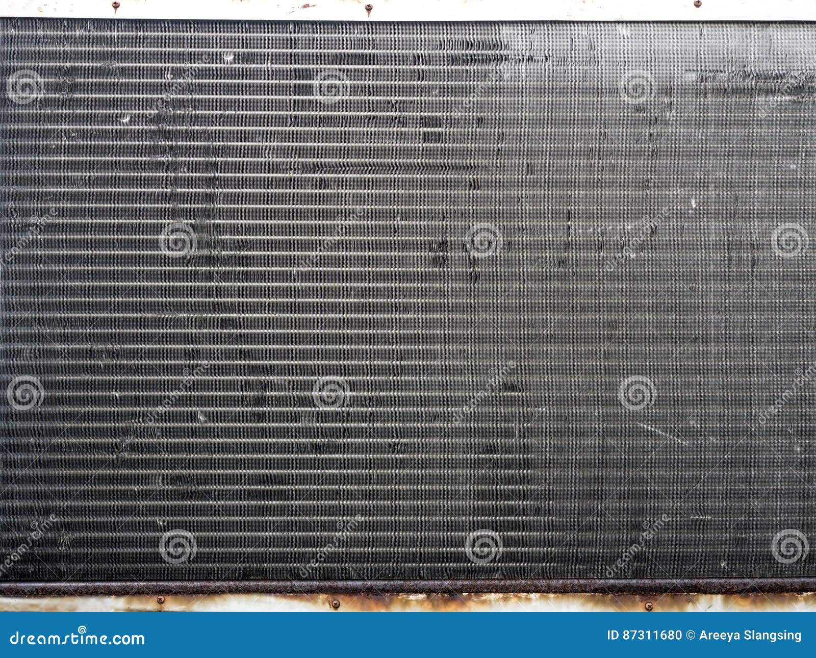 Metal Mesh on Heat Transfer of Air Conditioner Unit Stock Photo Image