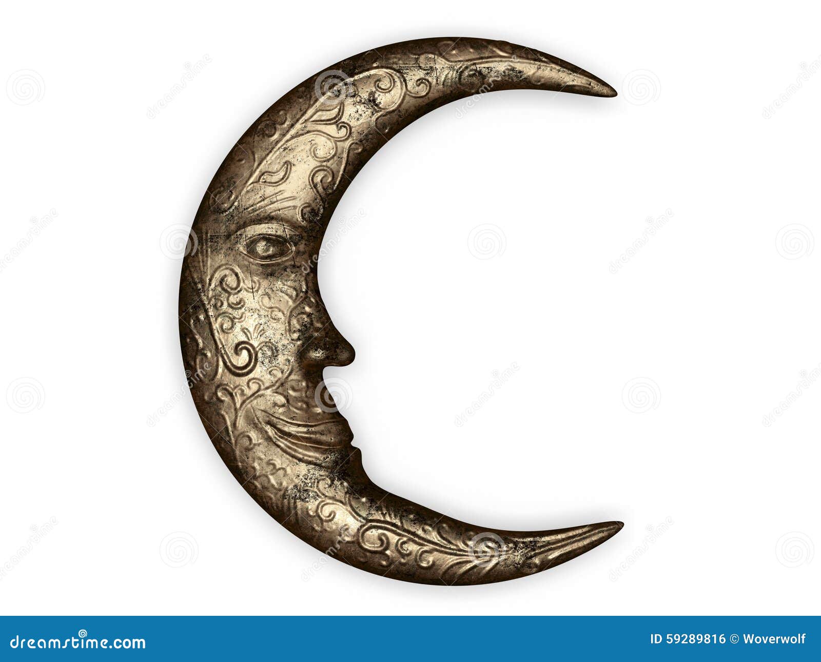 Metal moon stock illustration. Illustration of celestial 59289816