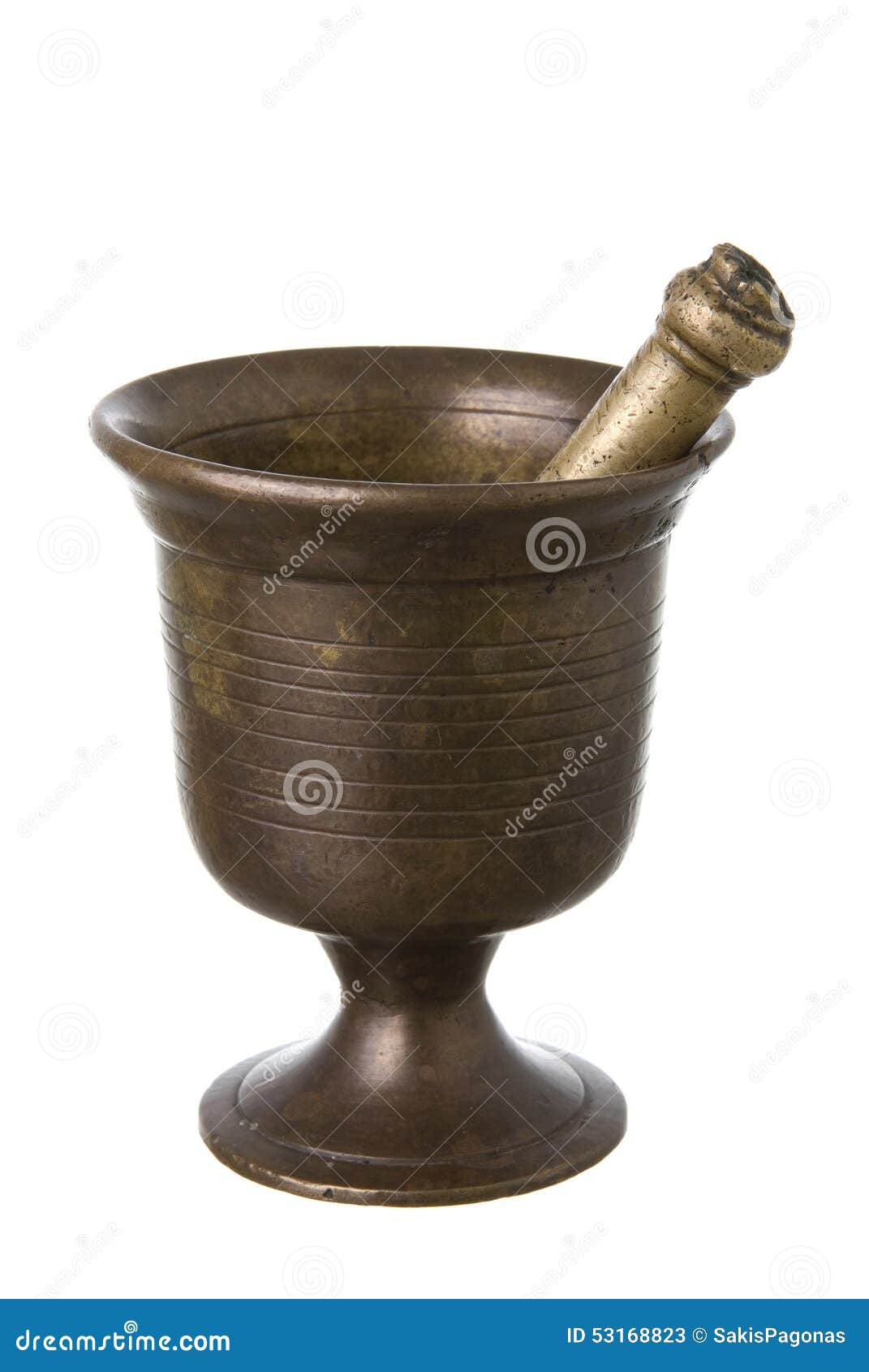 Metal mortar and pestle stock image. Image of bronze 53168823