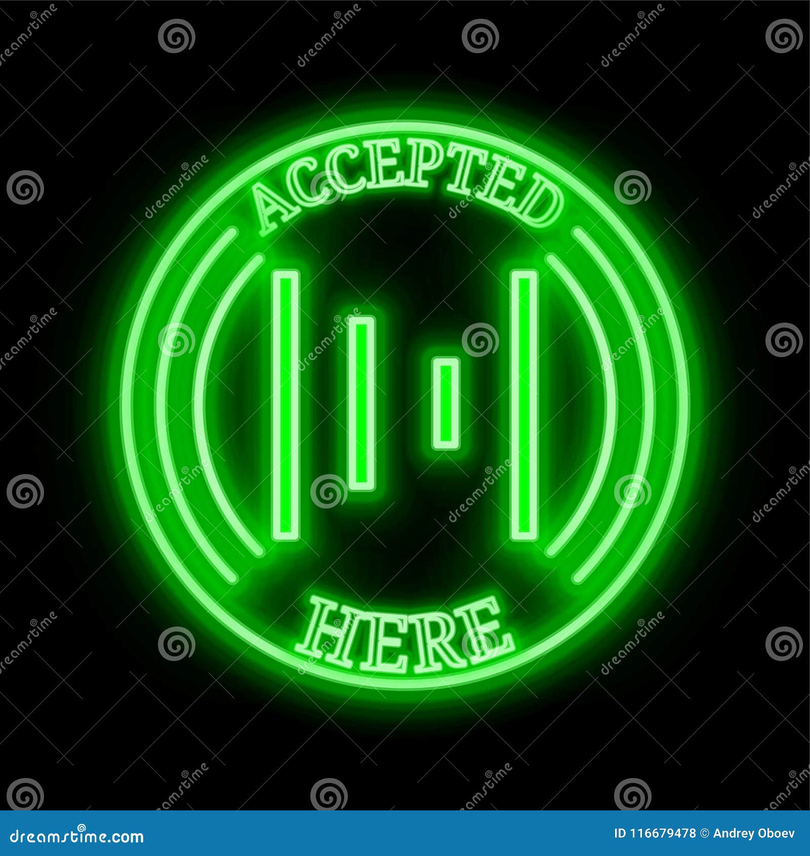 Metal (MTL) Accepted Here Sign Stock Illustration ...