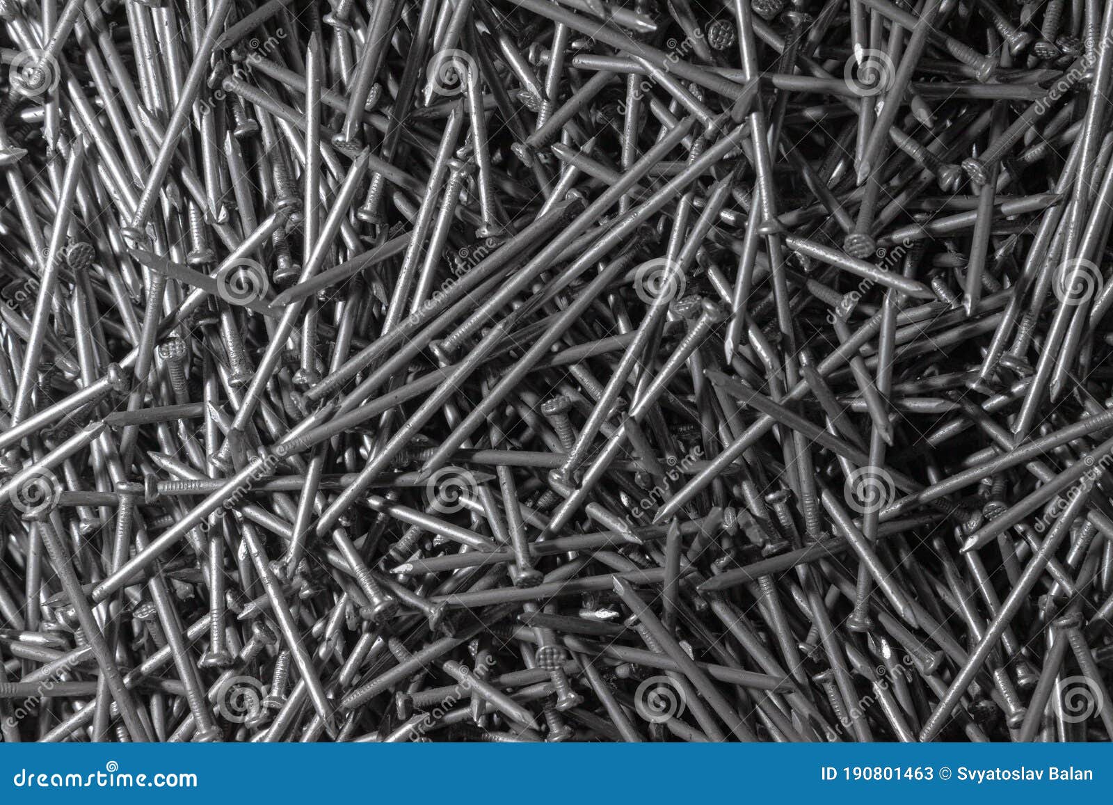 Metal Nails. Texture. Many New Long Iron Nails Stock Image - Image of ...