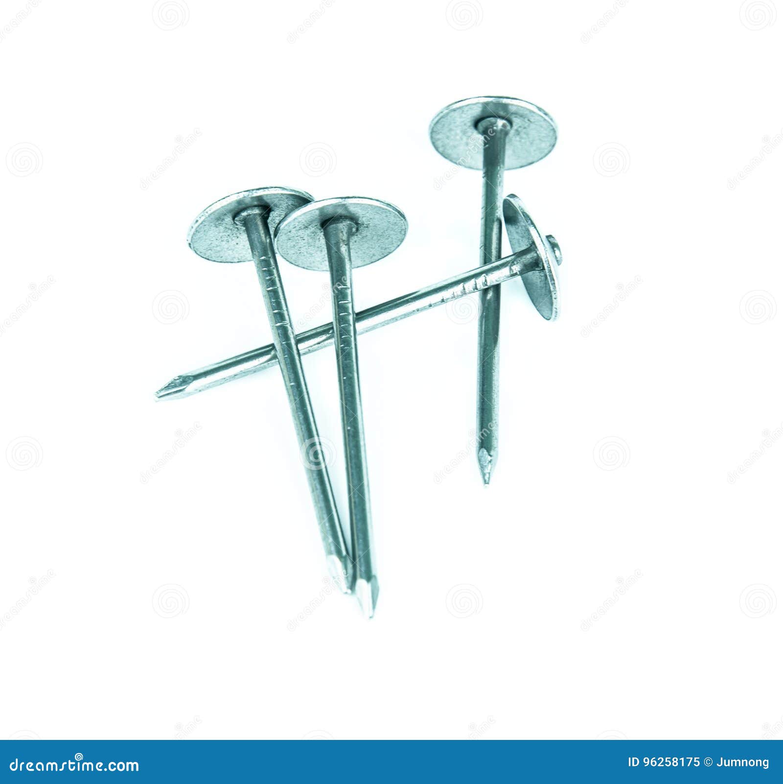 Metal Nails for Use with Corrugated Iron Stock Image Image of