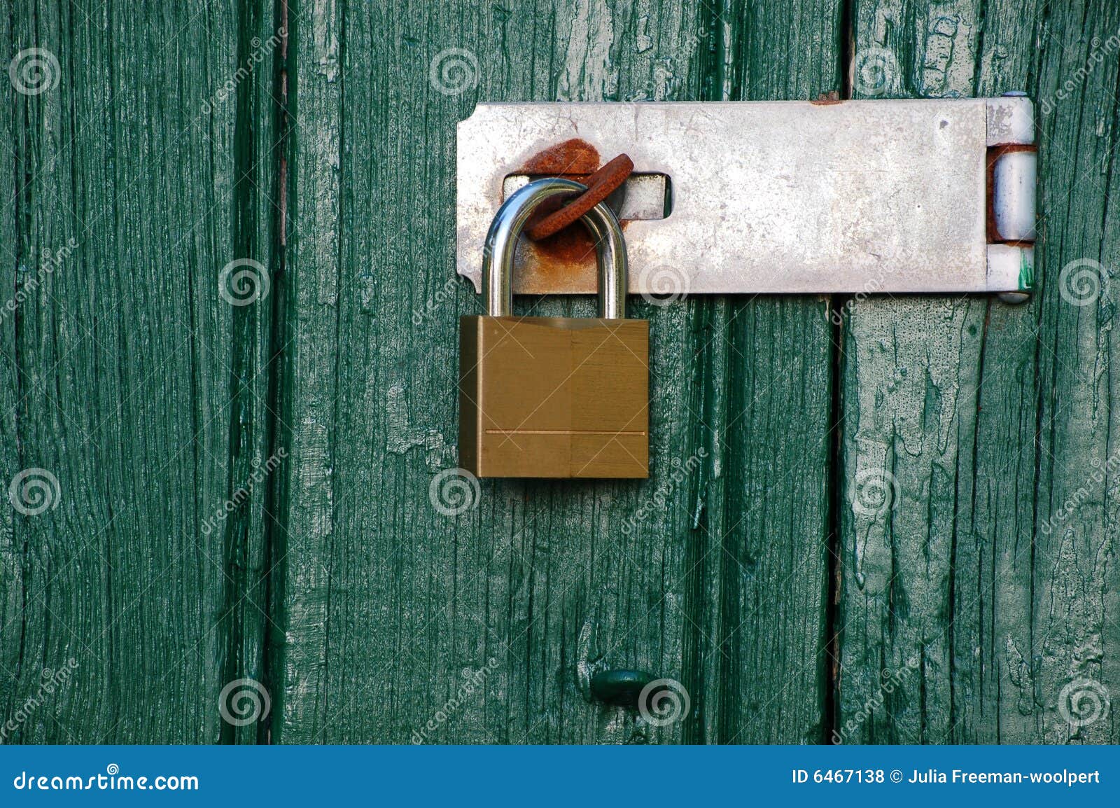 Metal Padlock on Wooden Door Stock Photo Image of door, close 6467138
