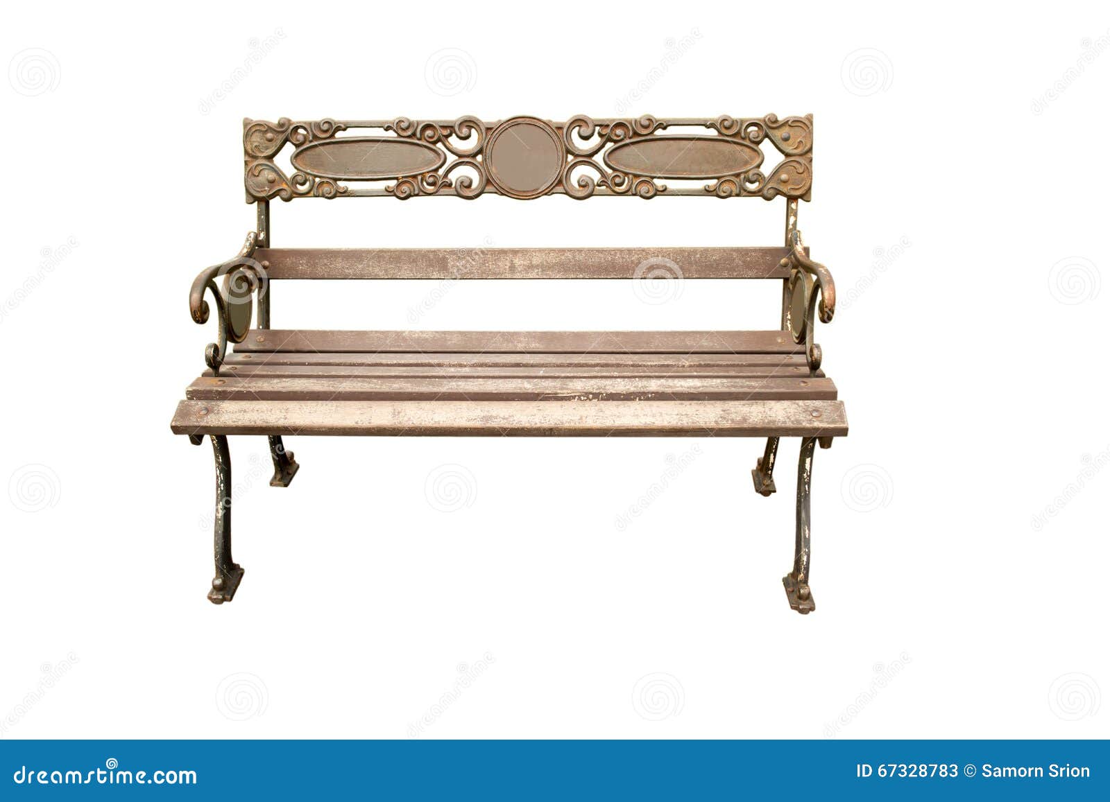 Metal Park Bench On The White Background Stock Image Image Of