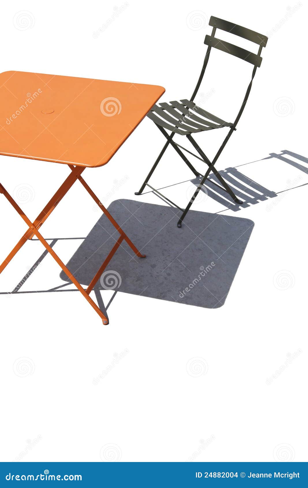 Metal Patio Chair and Orange Table Stock Photo Image of gray