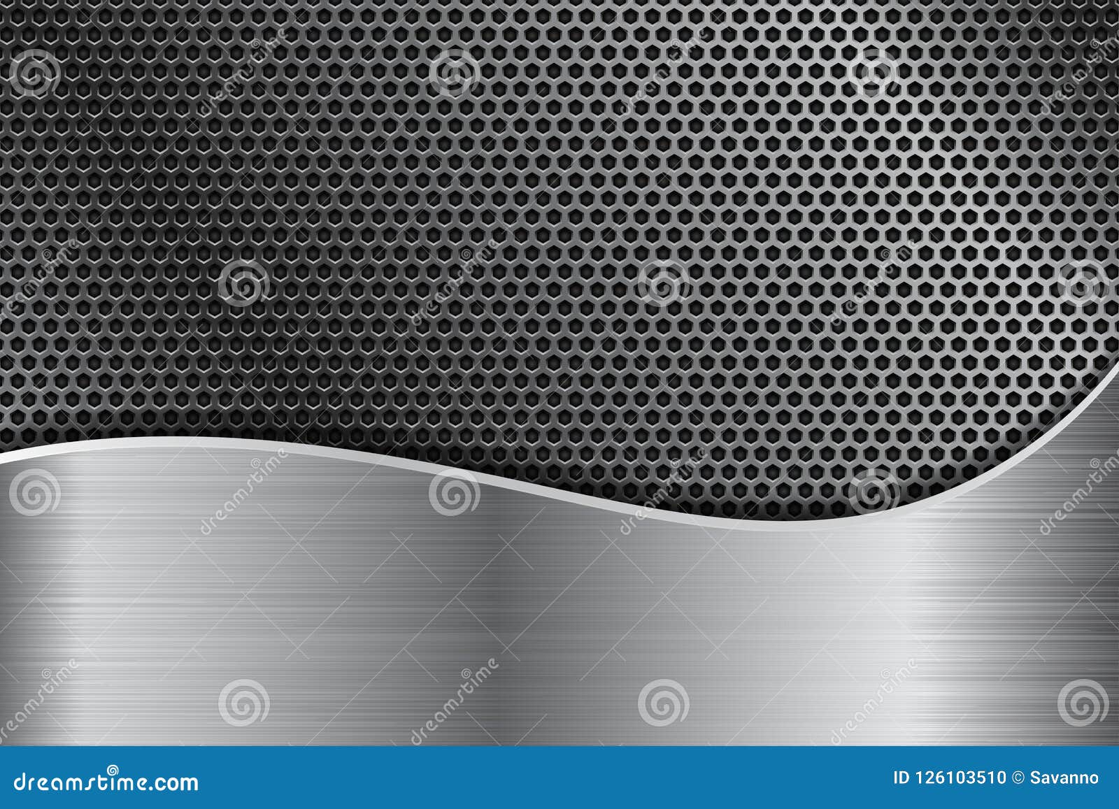 Metal Perforated Background with Stainless Steel Wave Stock Vector ...