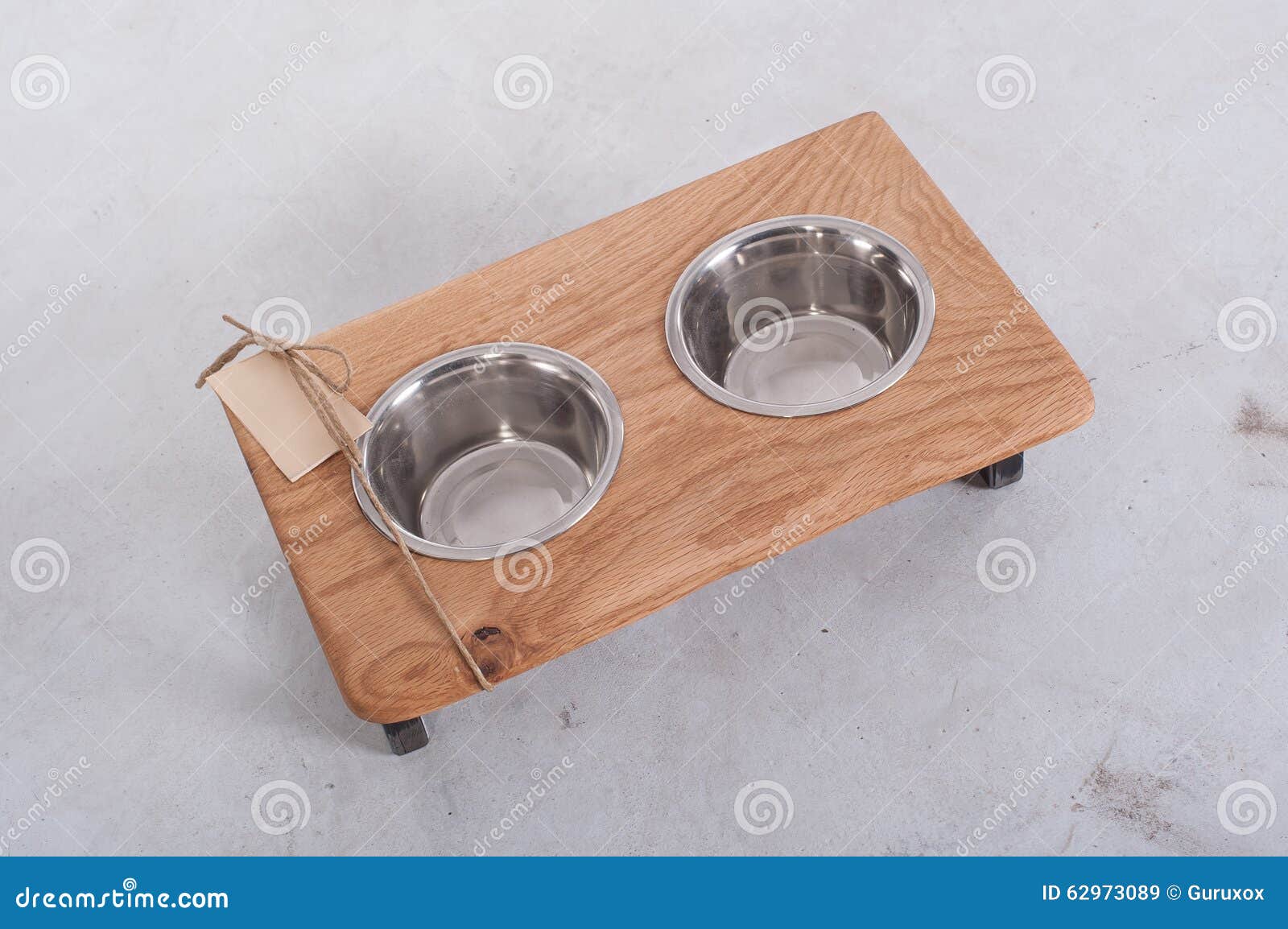 Metal Pet Dish on Wood Table Stock Image Image of close, metal 62973089