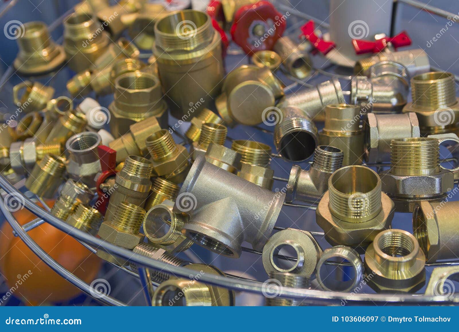 Metal Pipe Fittings in the Display Case Stock Image Image of cast