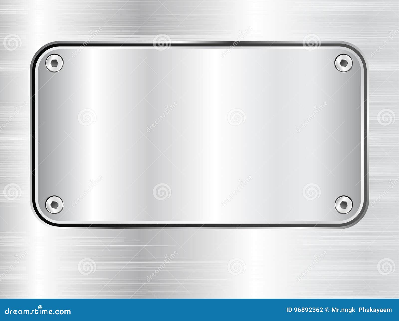 Metal plaque on steel sheet Royalty Free Vector Image