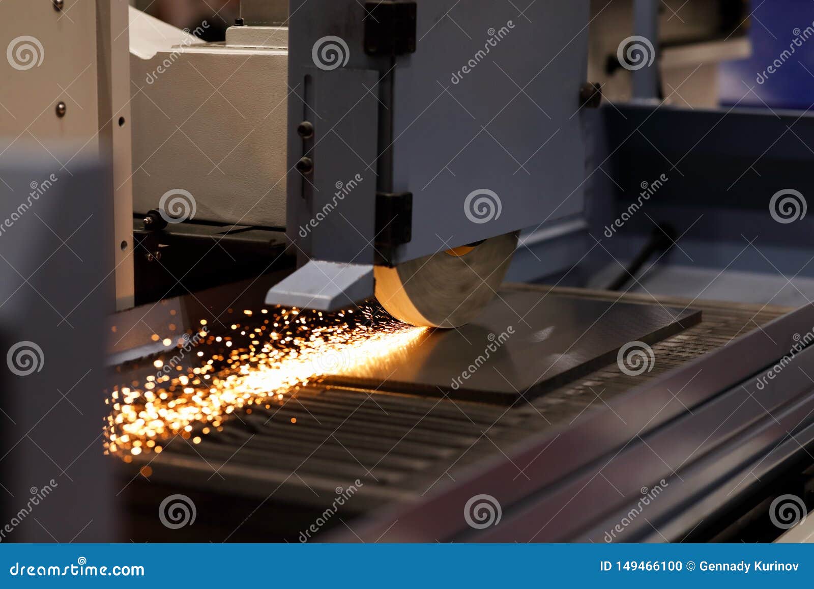 Metal Plate Grinding on Surface Grinding Machine Stock Photo Image of