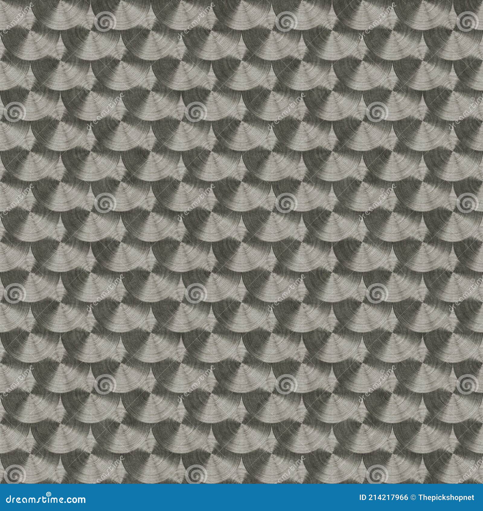 metal plate polished with circular pattern swirls