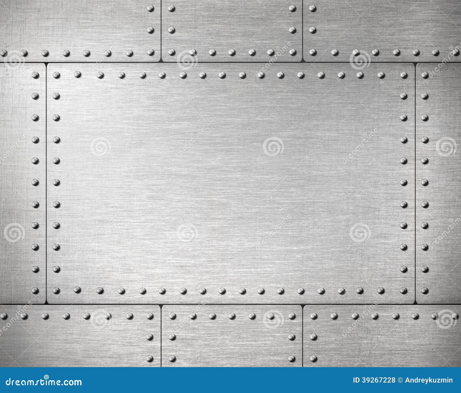 Brushed Steel Metal Plate Background With Rivets Stock Photo, Picture and  Royalty Free Image. Image 35270564.