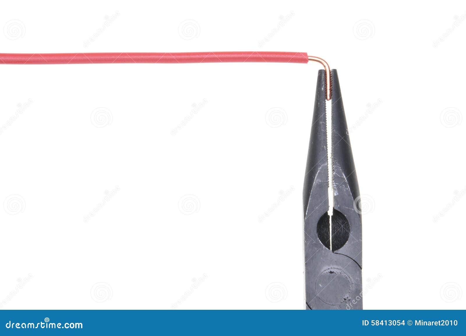 Metal Pliers and Red Copper Electrical Wire Stock Photo Image of