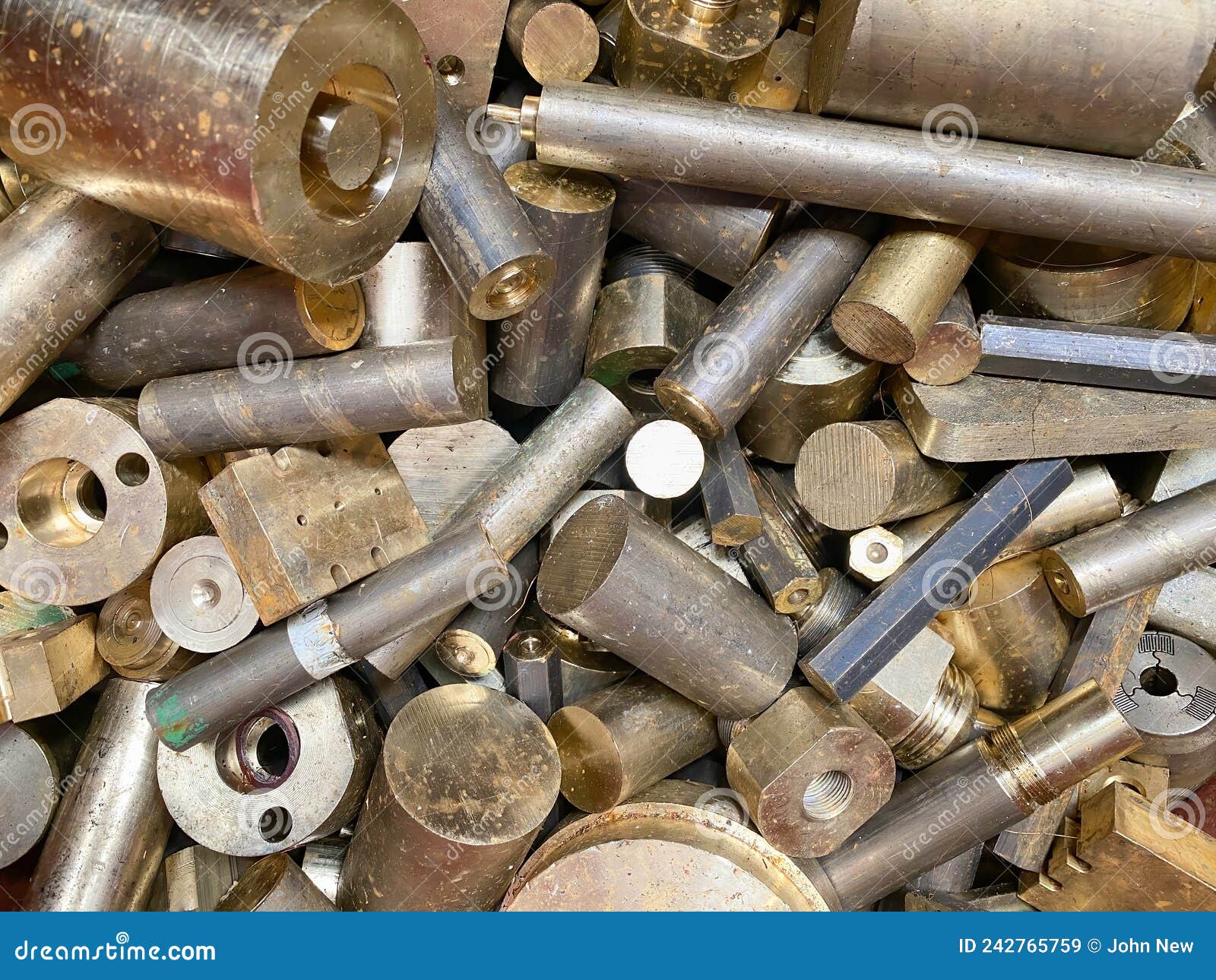 Metal Products in the Factory Scrap Brass Rods Rejects. Stock Image - Image  of machine, waste: 242765759