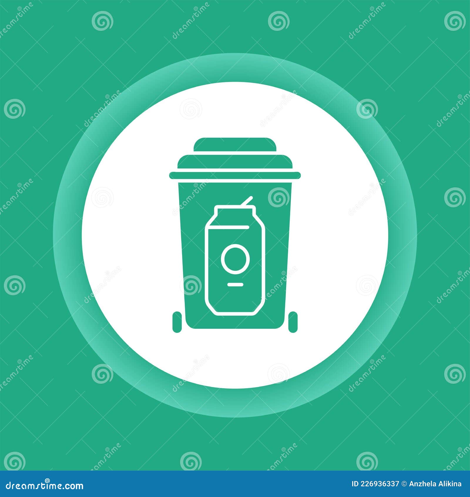 Metal Recyclable Color Glyph Button Icon. Waste Recycling Stock Vector Illustration of