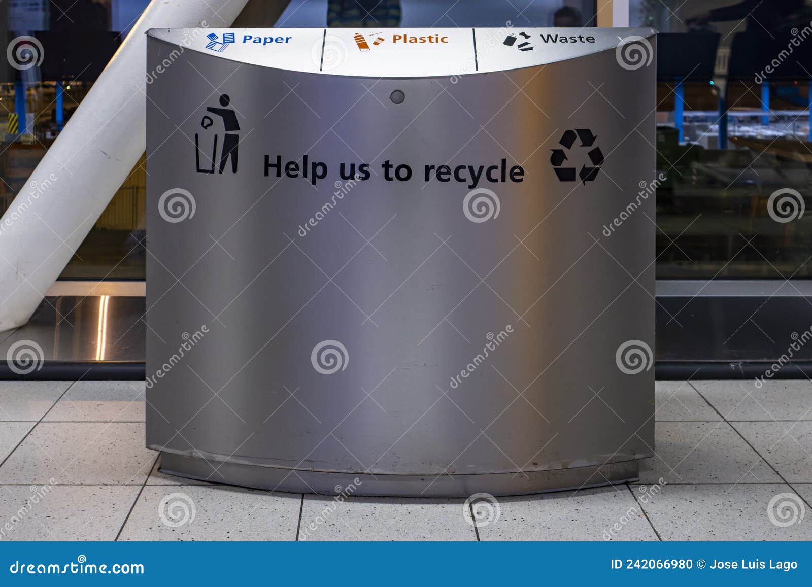 Metal Recycling Container with Different Compartments Stock Photo Image of blue, choice 242066980