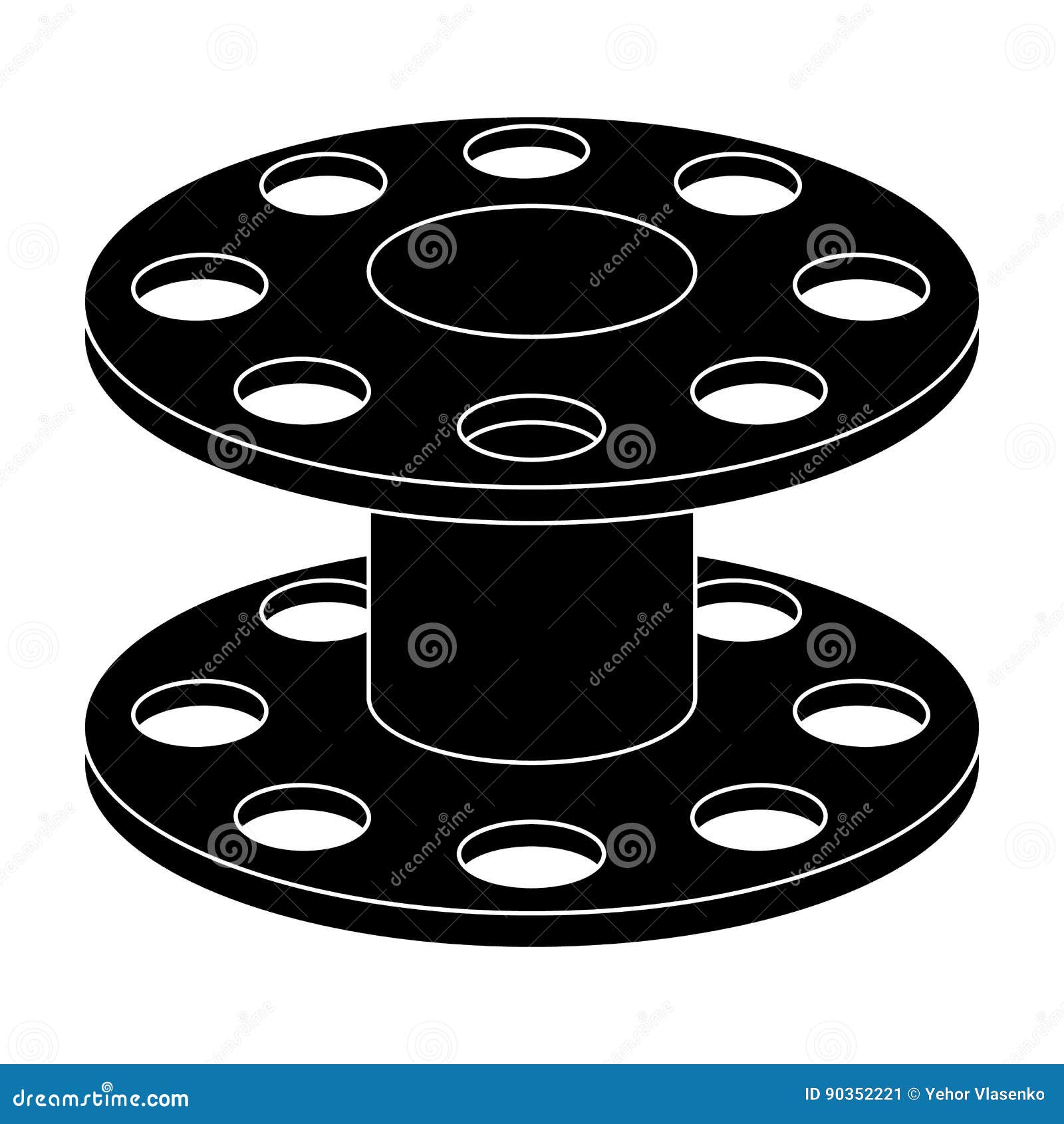 Metal Reel for Threads.Sewing or Tailoring Tools Kit Single Icon in Black  Style Vector Symbol Stock Illustration. Stock Vector - Illustration of  background, icon: 90352221