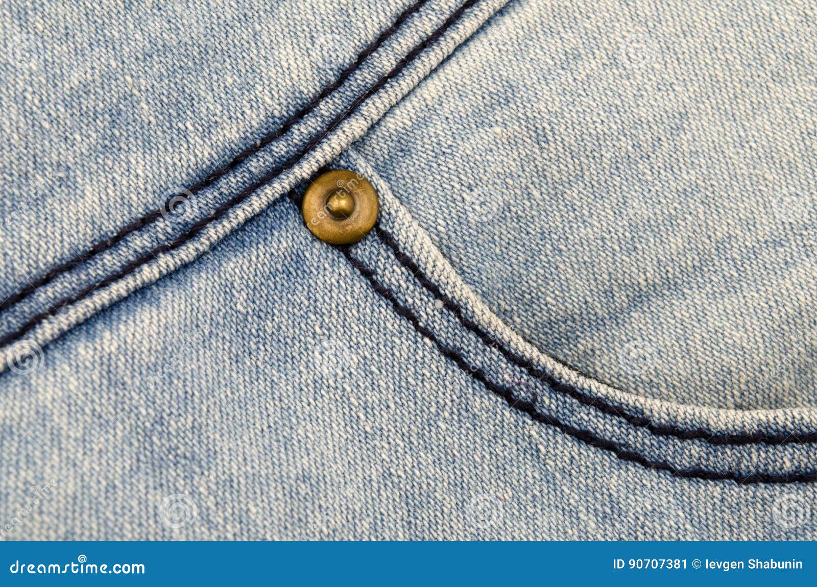 Metal Rivet on Jeans Pocket Stock Image Image of cloth, canvas 90707381