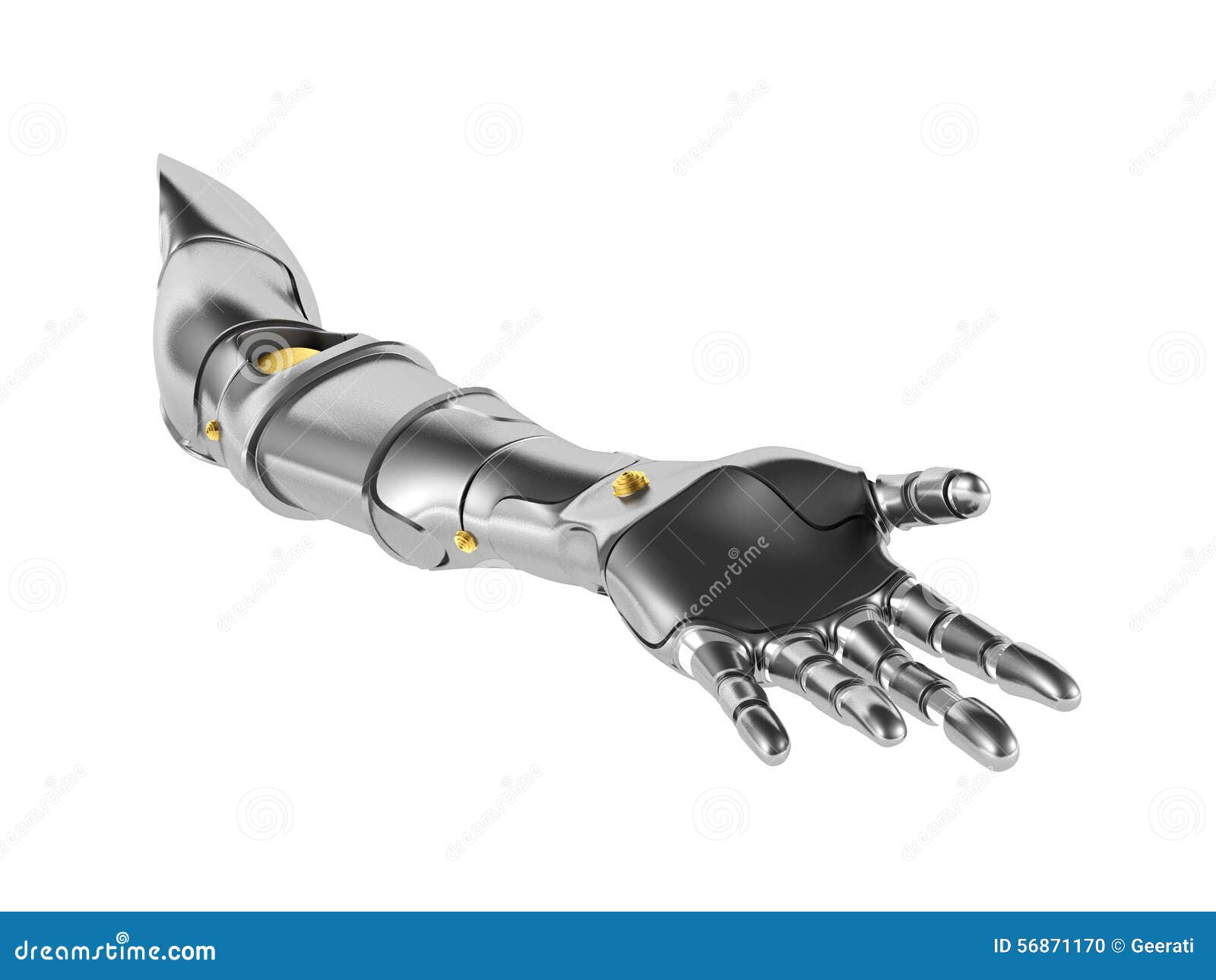 Metal Robotic Arm Isolated on White Background Stock Illustration Illustration of robotic