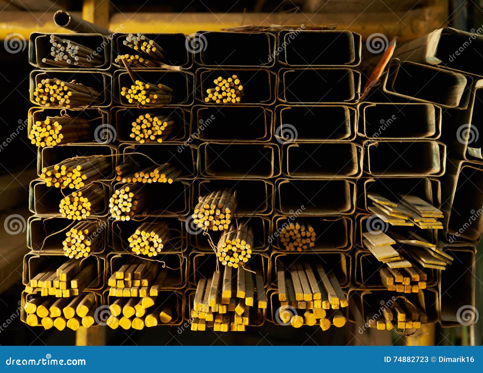 Metal Rods for Construction Stock Image Image of iron, warehouse