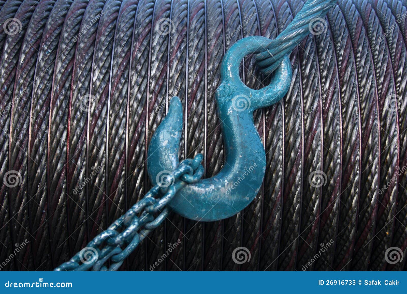 Metal rope and crane hook stock image. Image of cable 26916733