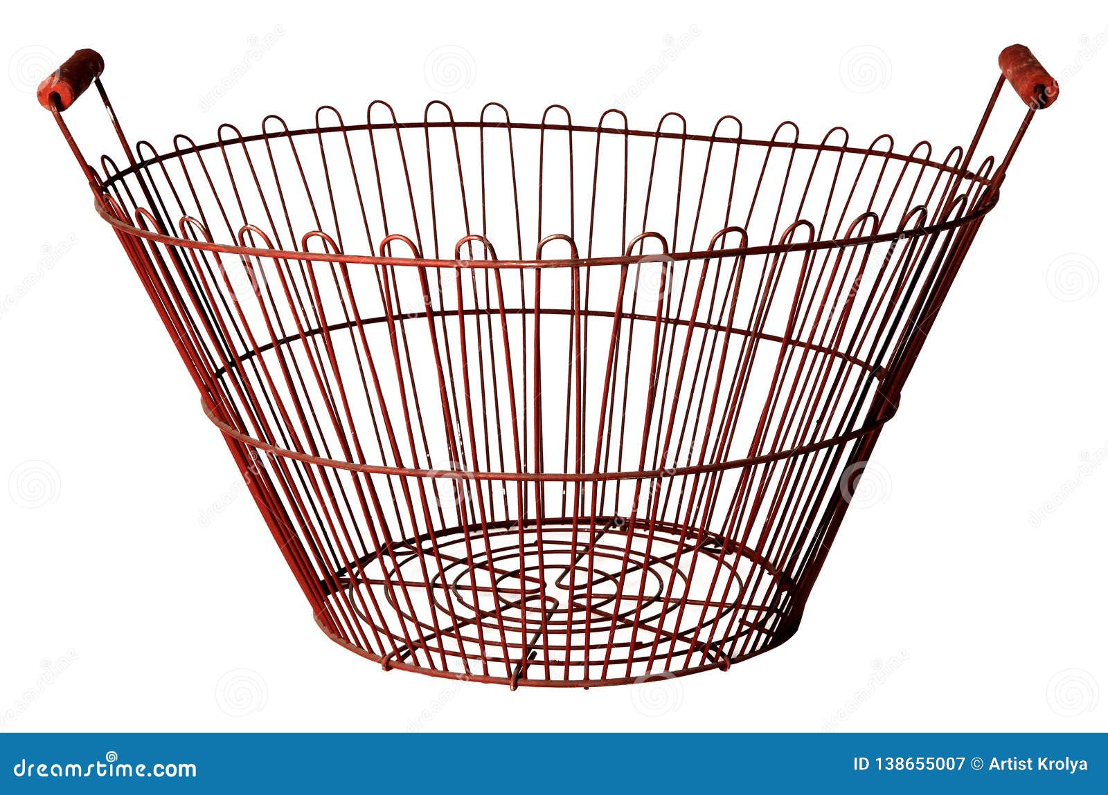 Metal Round Basket Isolated on White Background Stock Image Image of