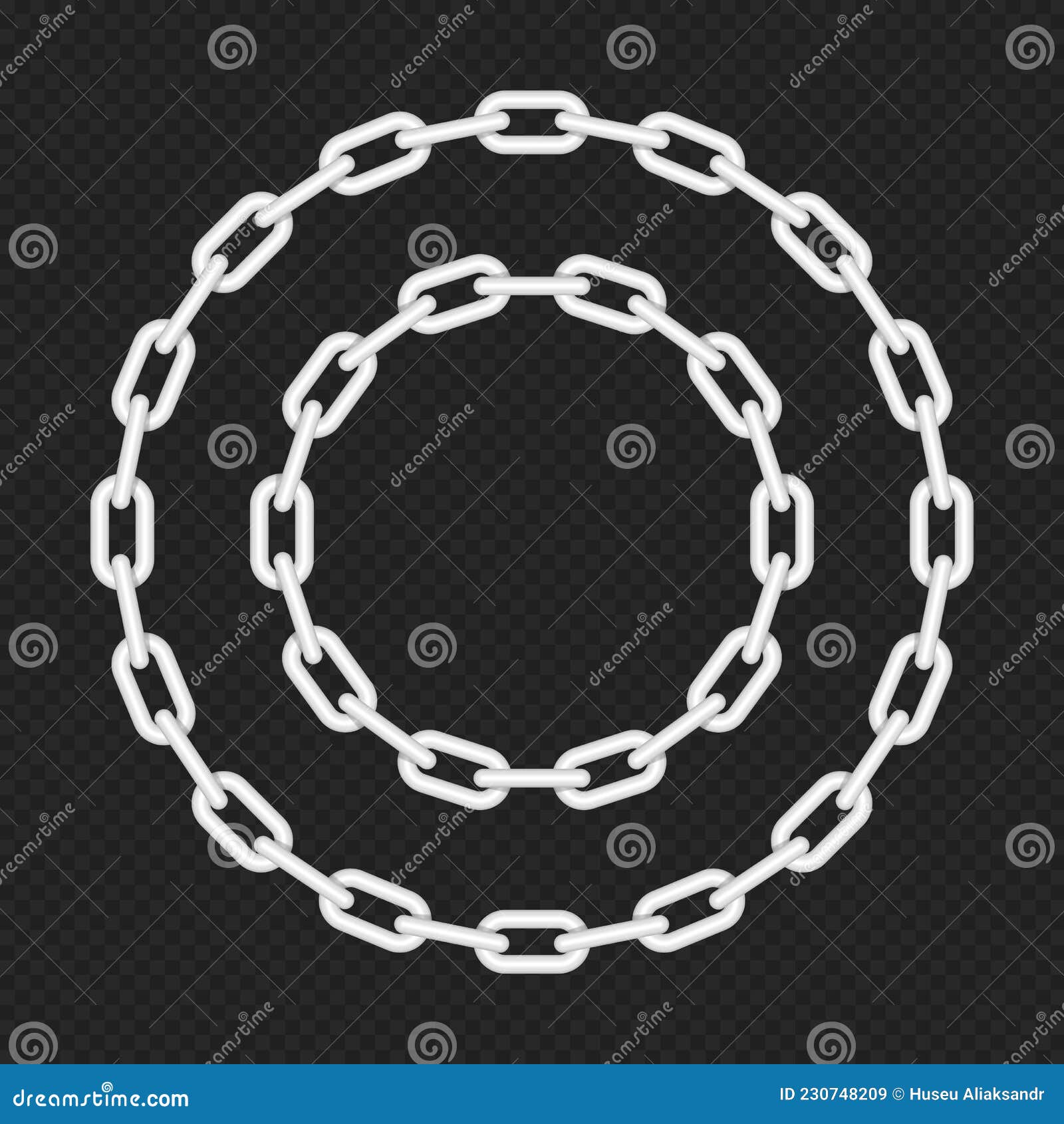 Metal round chain. stock vector. Illustration of decoration - 230748209