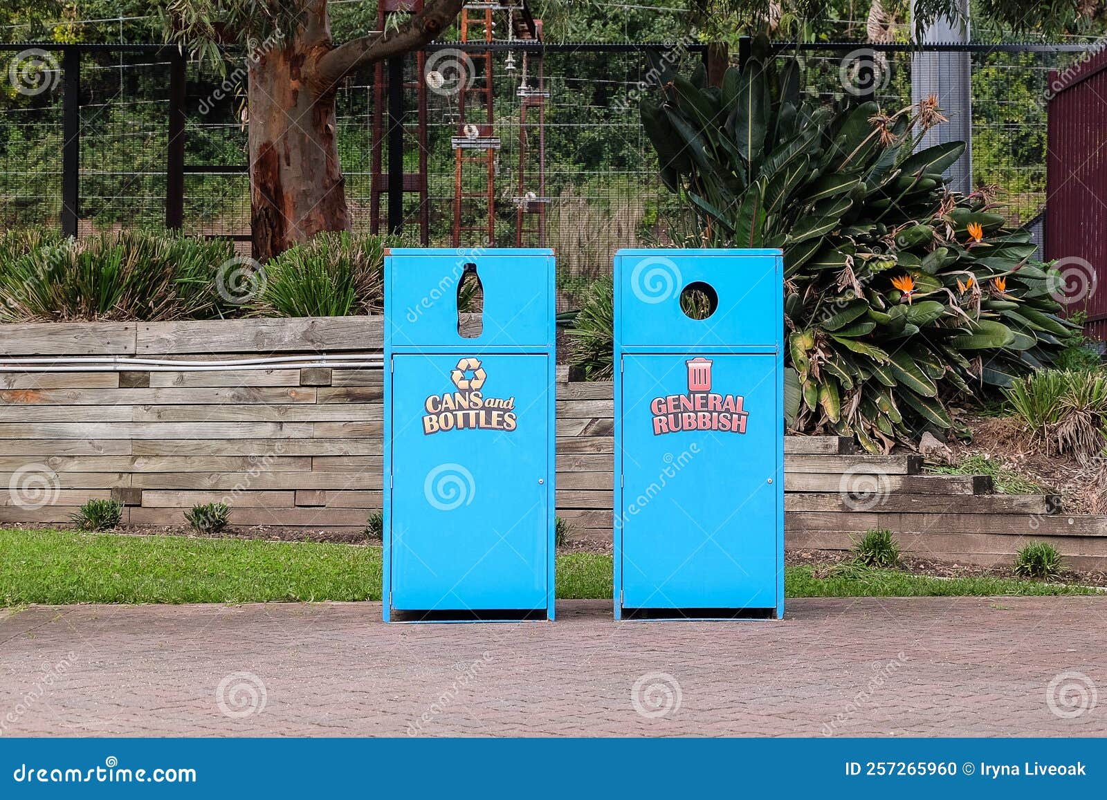 Metal rubbish bins stock photo. Image of outdoors, trash 257265960