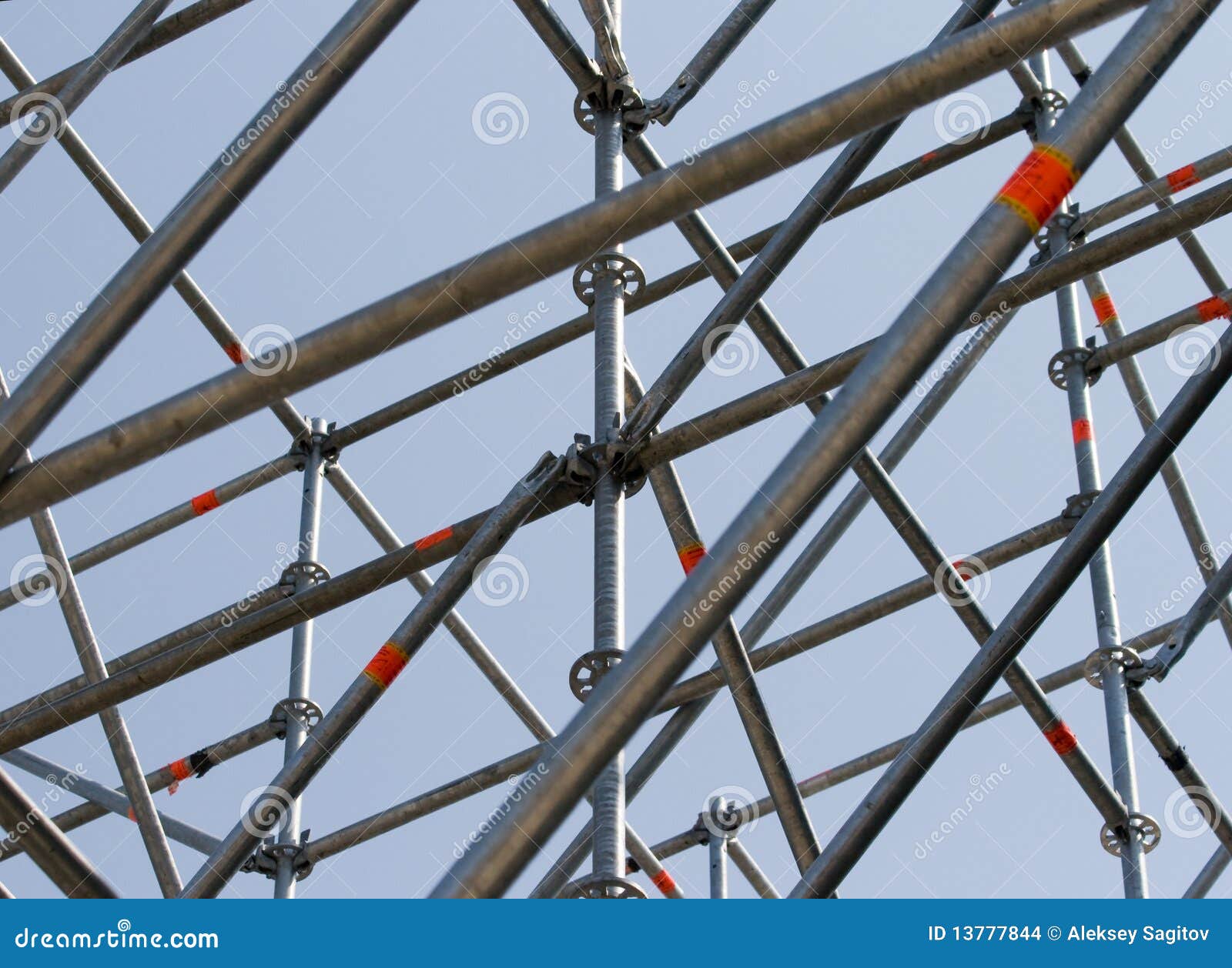 Metal scaffolding. stock photo. Image of rods, clasp 13777844