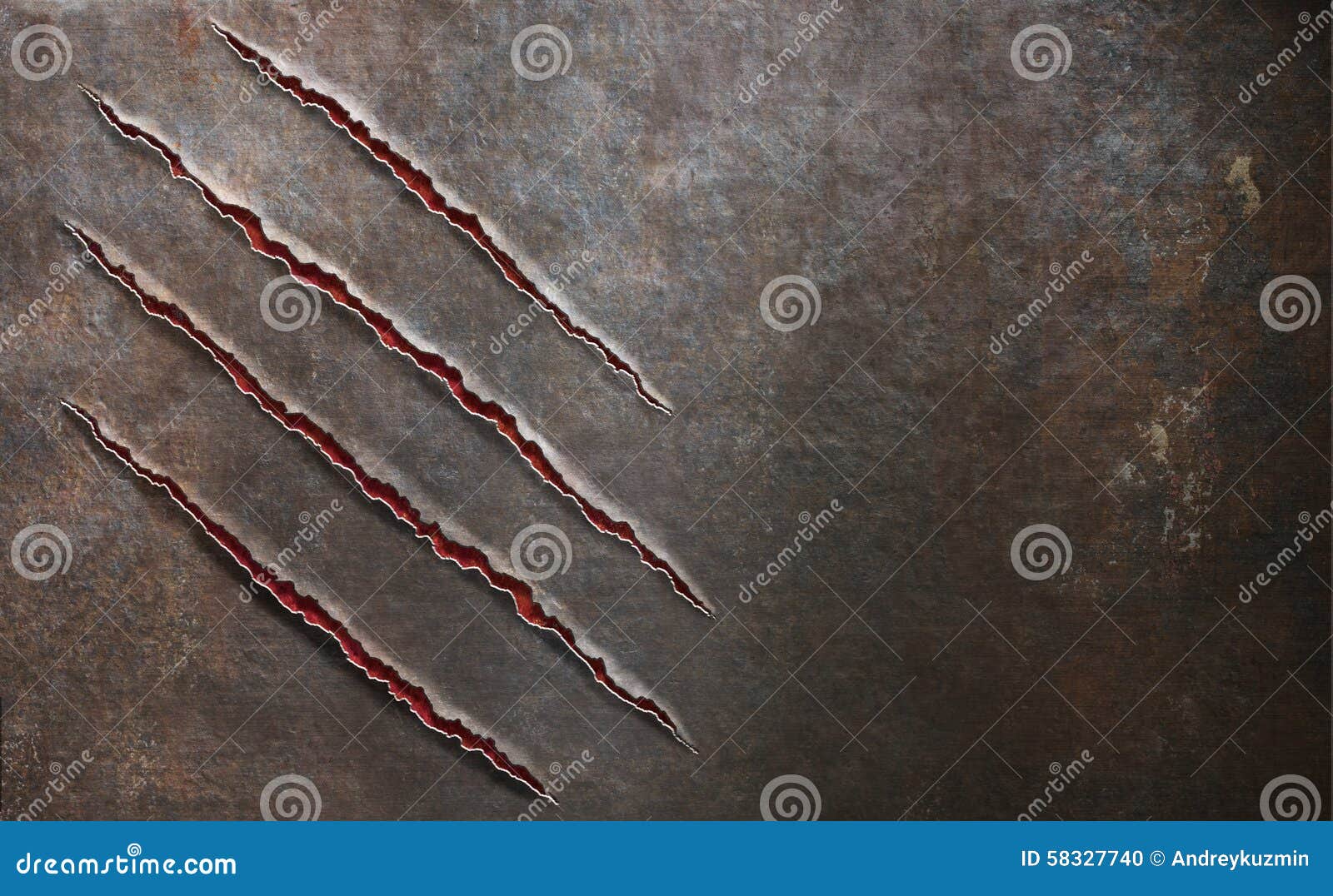 metal scratched by beast claw marks background