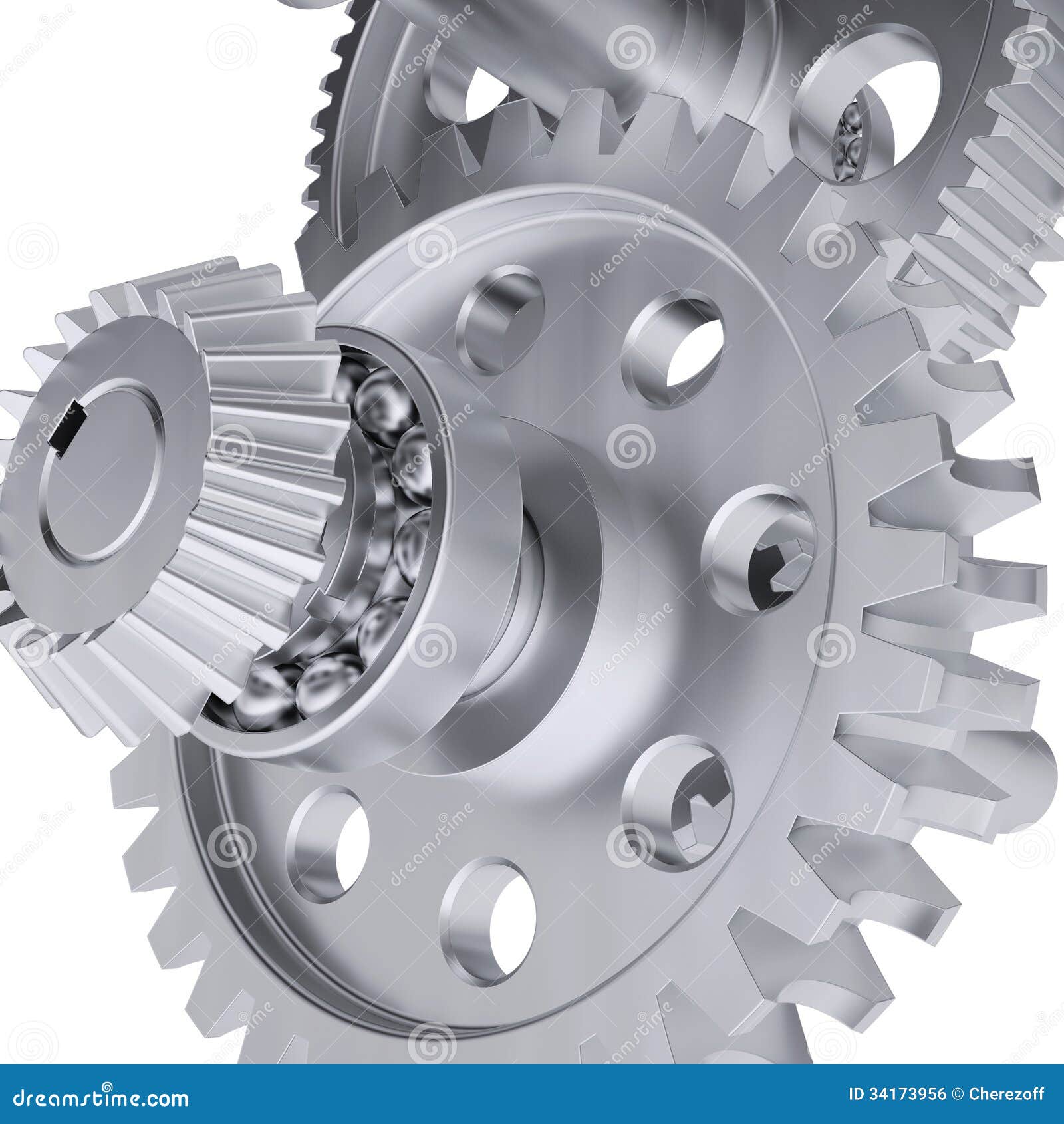 Metal Shafts, Gears and Bearings Stock Illustration Illustration of