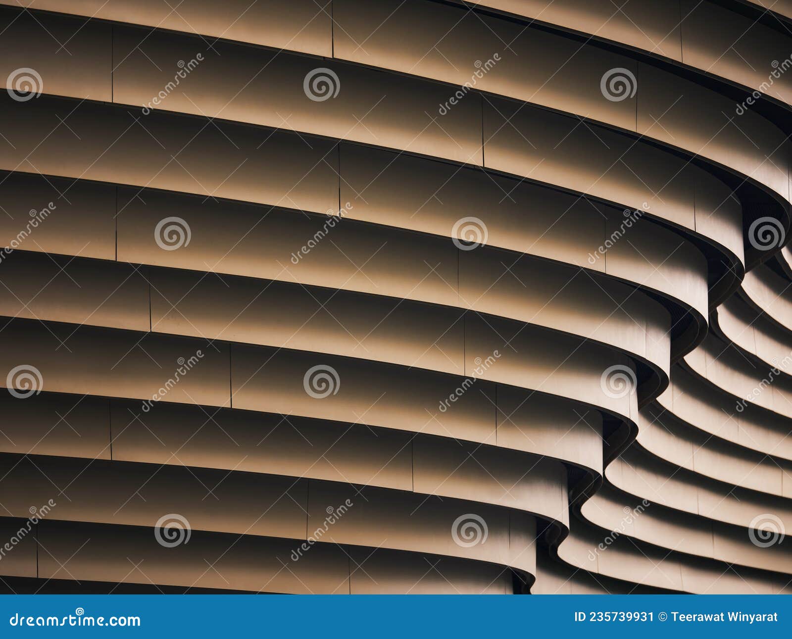 Metal Sheet Curve Pattern Building Exterior Architecture Details Stock