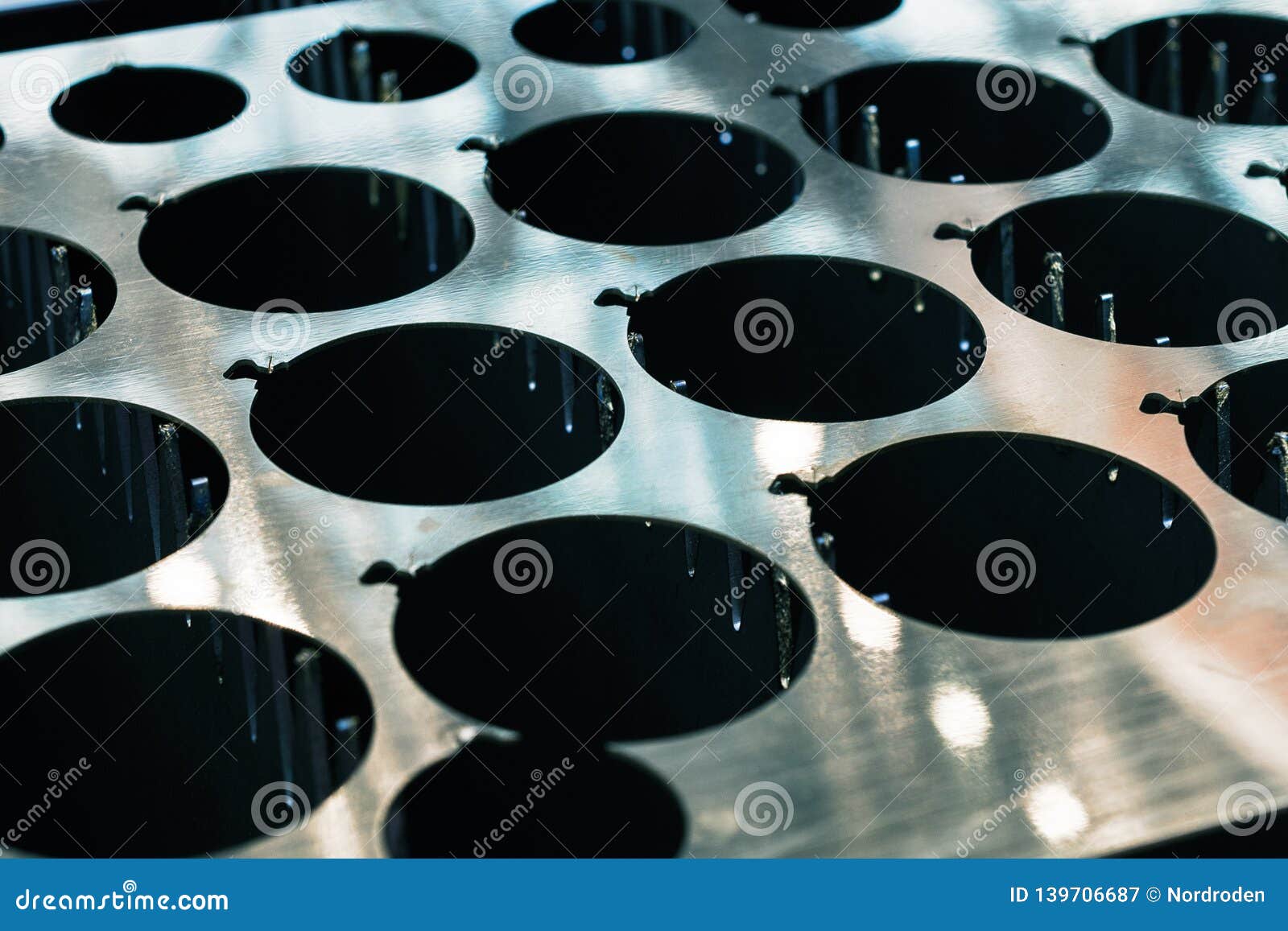 Metal Sheet with Large Round Holes. Stock Image Image of sheet