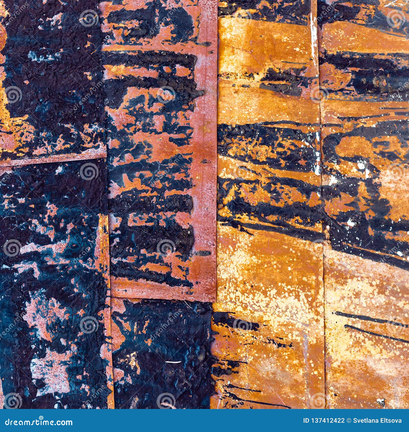 Metal Sheets with Peeling and Burned Paint Stock Photo Image of