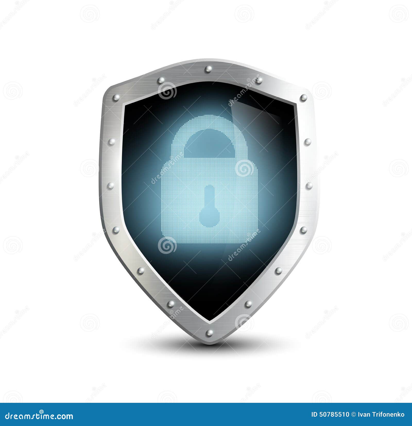 Metal shield stock vector. Illustration of chrome, design - 50785510