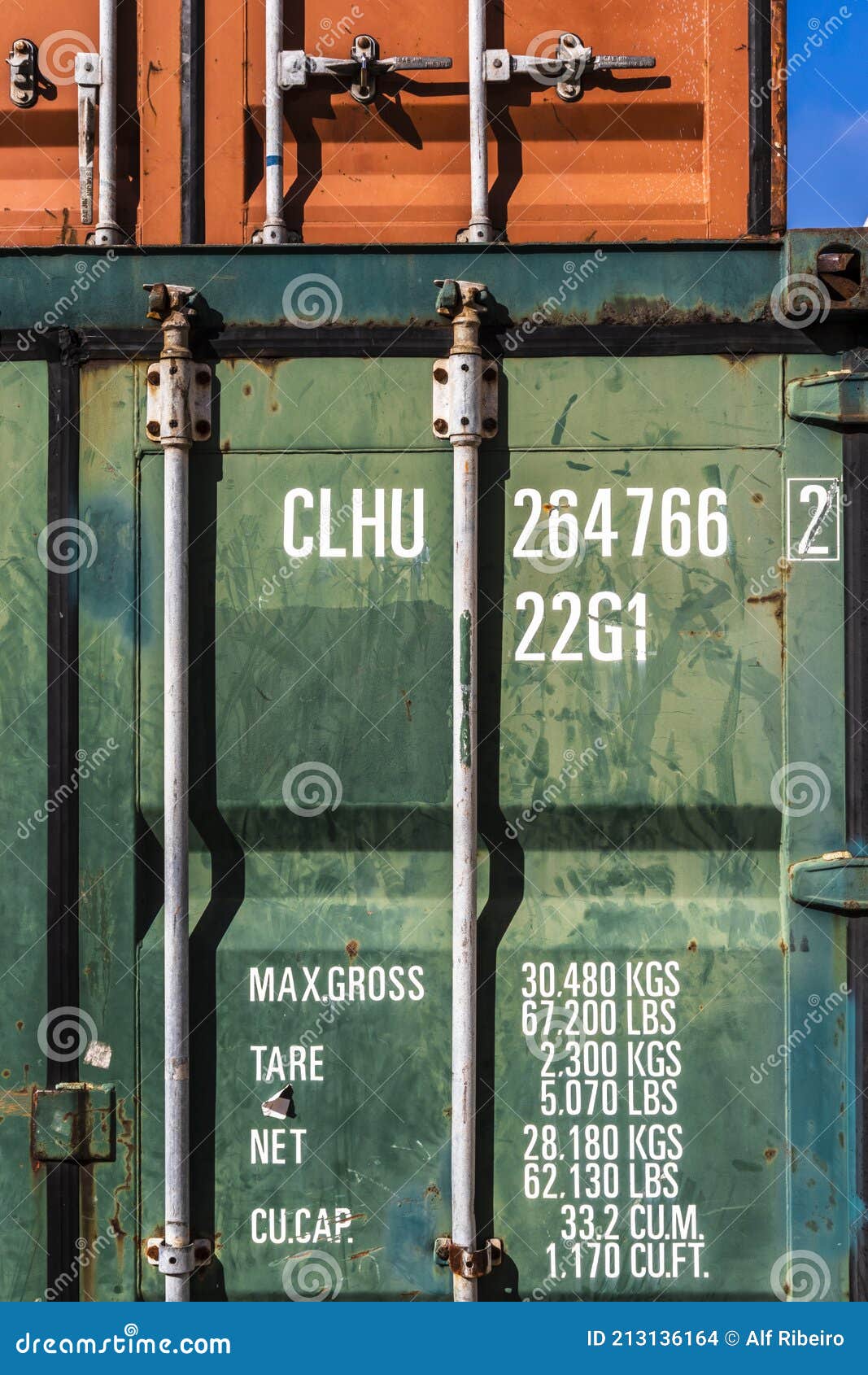 Metal Shipping Container Double Doors Stock Photo Image of door