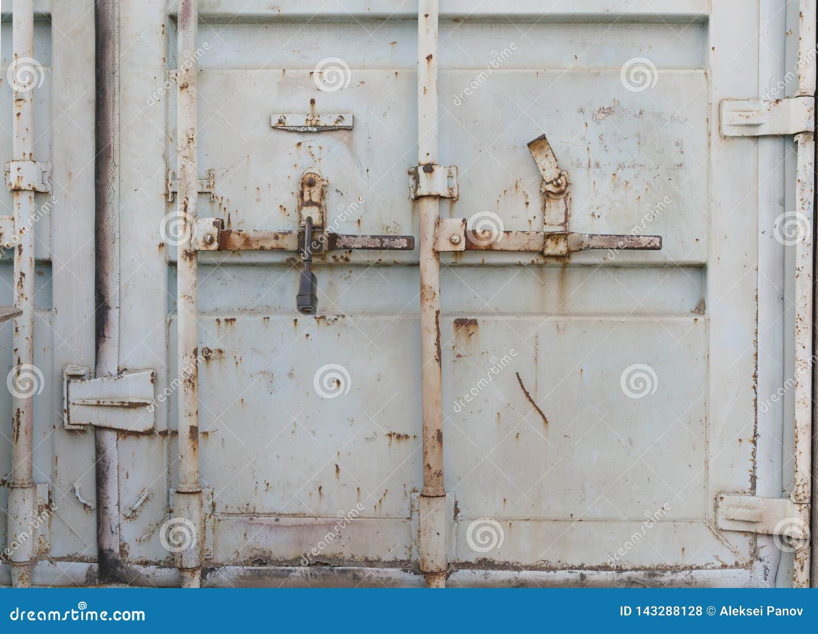 Metal Shipping Container Double Doors Stock Photo Image of aged