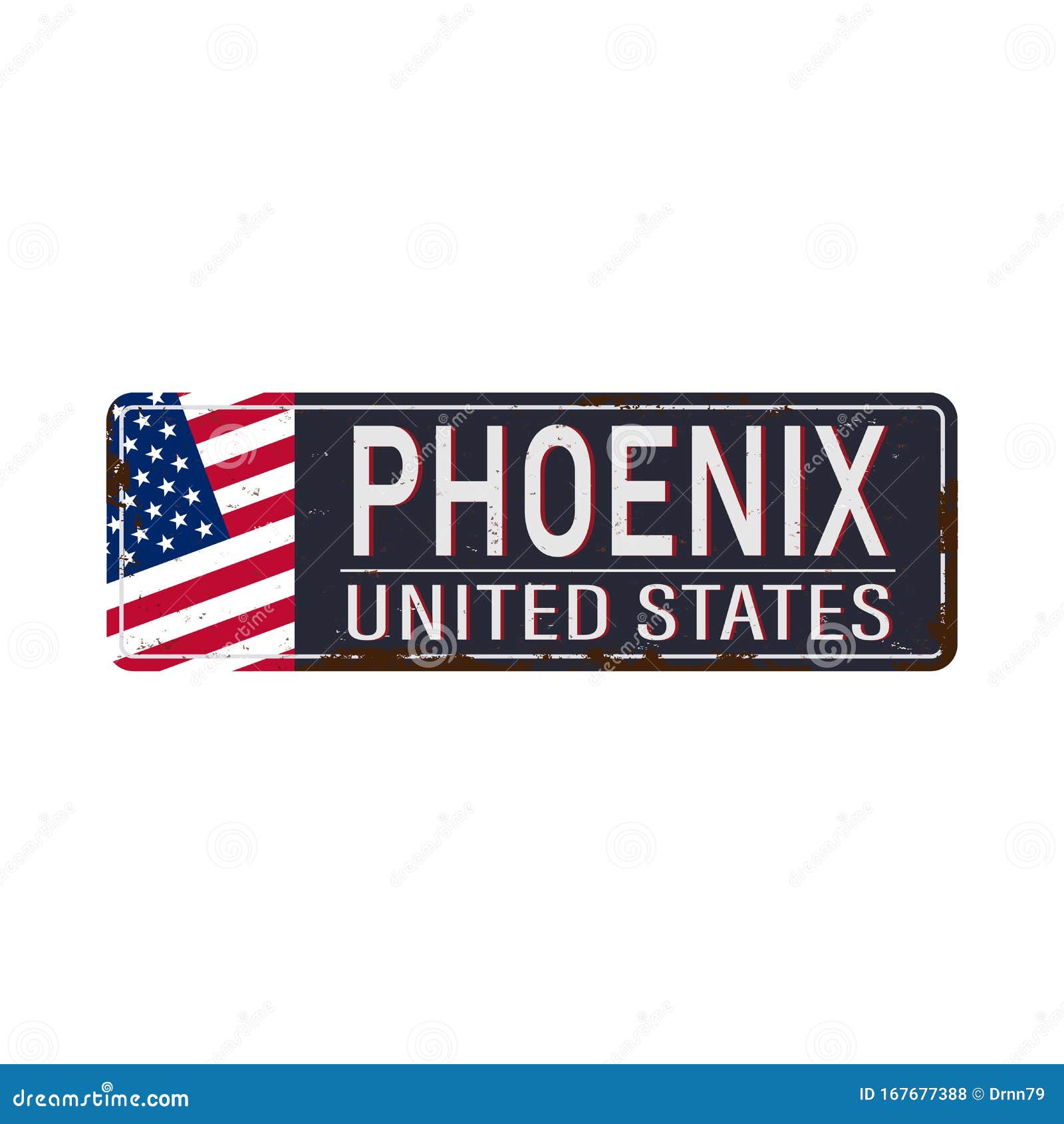 Metal Sign Phoenix Arizona USA City Reissouvenirs Op Beschadigde ...