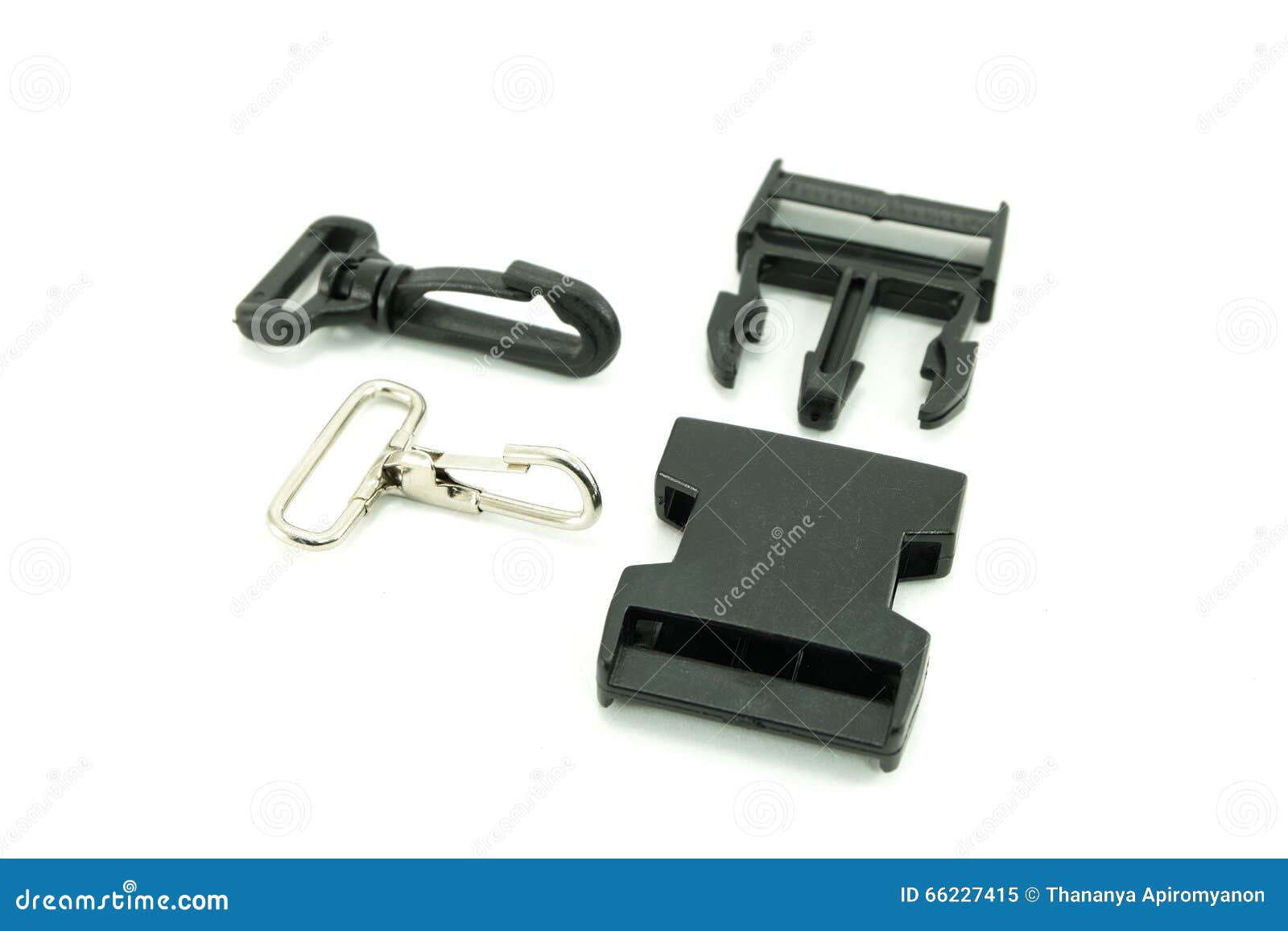Metal Snap Link and Black Plastic Snap Link with Loop for Insert