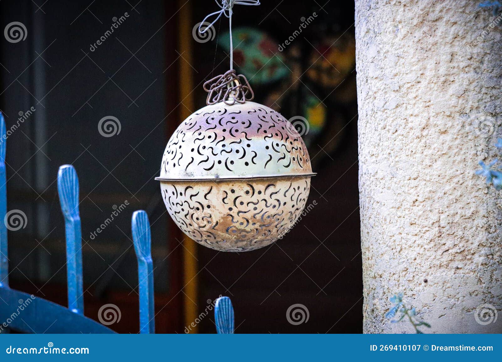 Metal Sphere Hanging on a Rope Stock Image Image of metal, rope 269410107