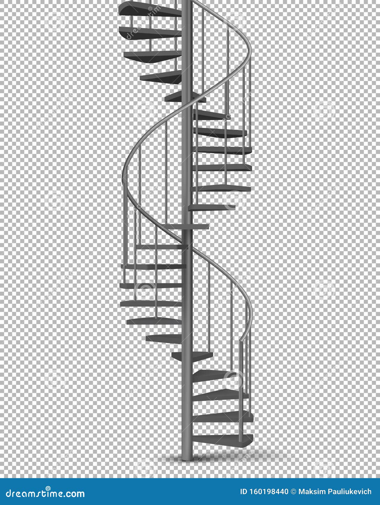 metal spiral, helical staircase realistic 