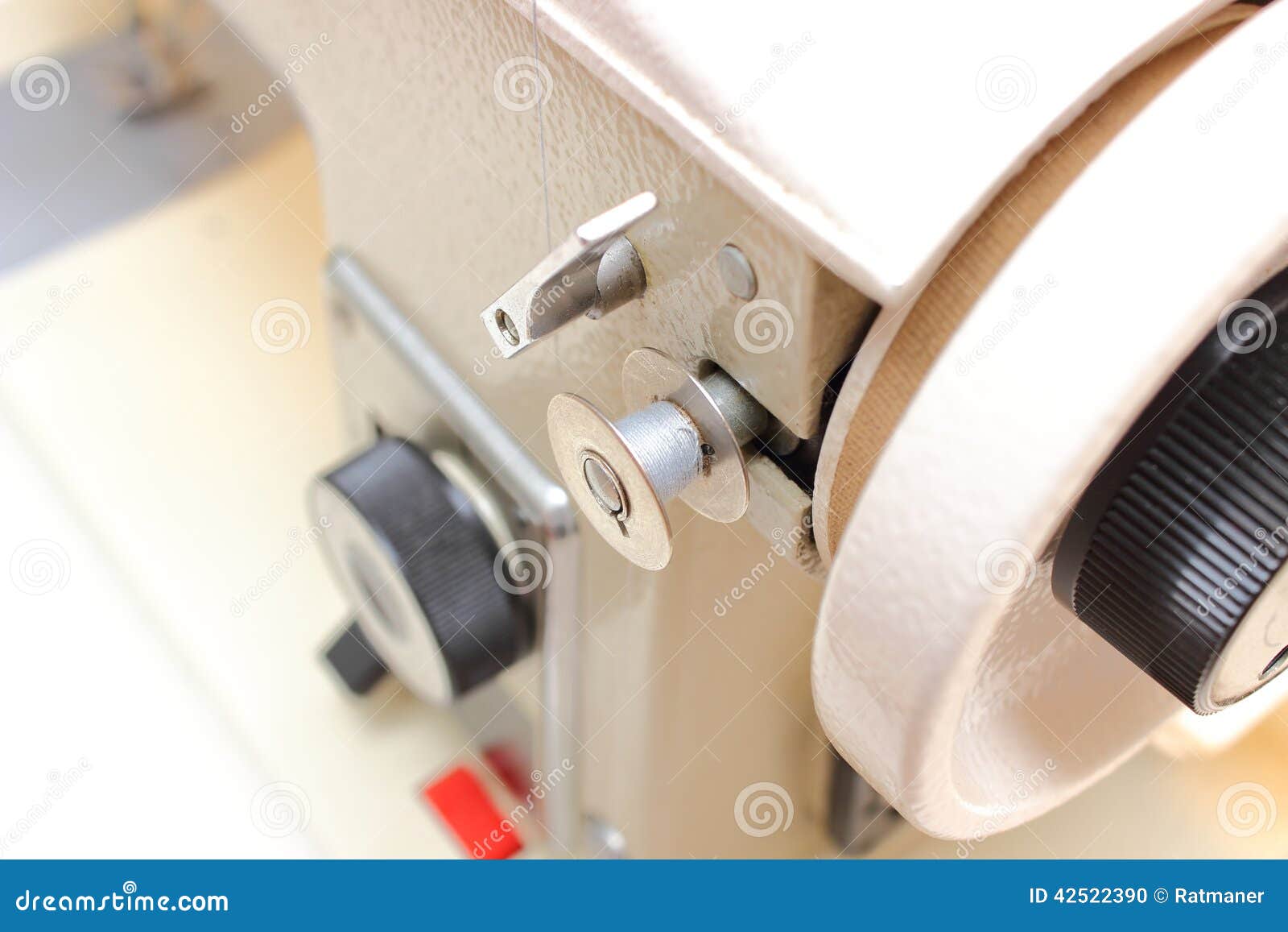 Metal Spool of Thread with Sewing Machine Stock Photo - Image of metal
