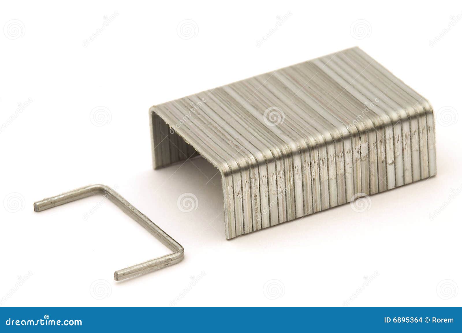 Metal staples stock photo. Image of clasps, white, office 6895364