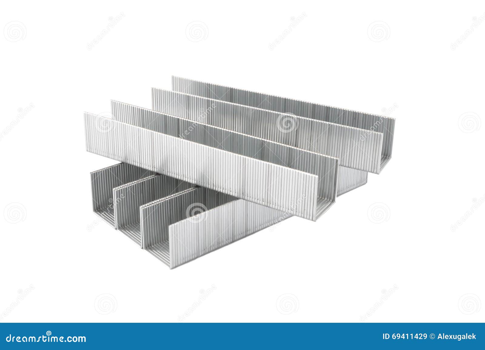 Metal Staples Isolated on White Background Stock Image Image of
