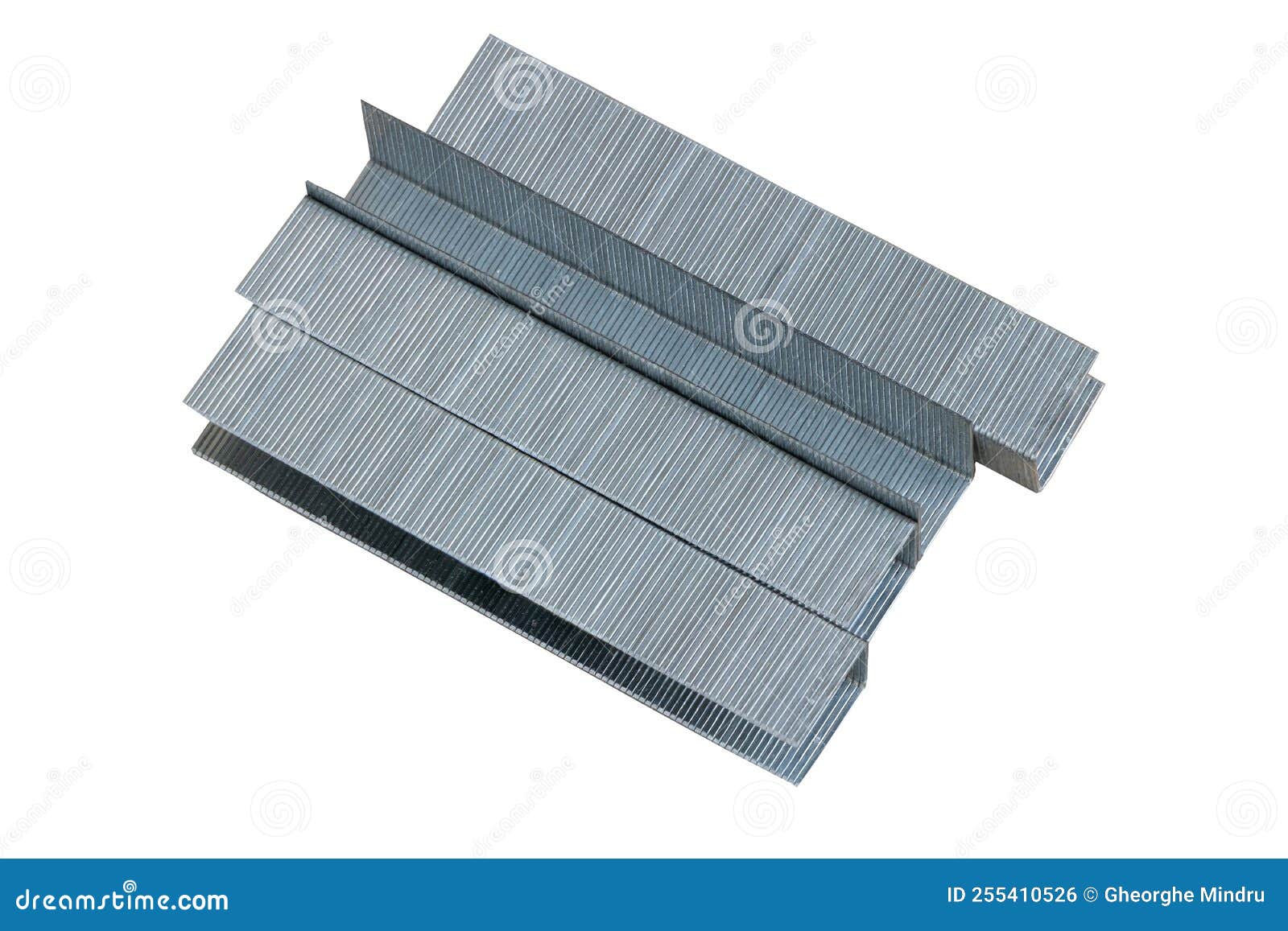 Metal Staples for Staple Machine Isolated on White Background Close Up