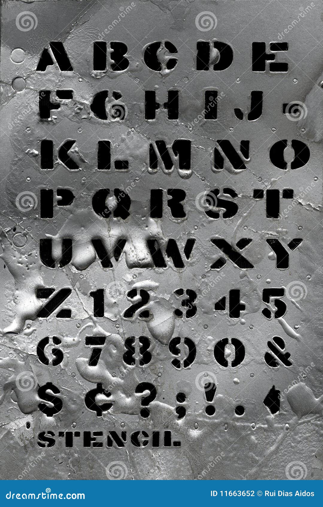 Metal stencil stock photo. Image of message, word, wall - 11663652