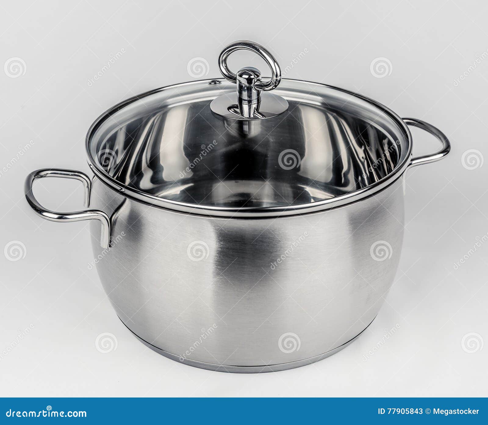 Metal Stock Pot with Glass Lid Stock Image Image of object, kitchen