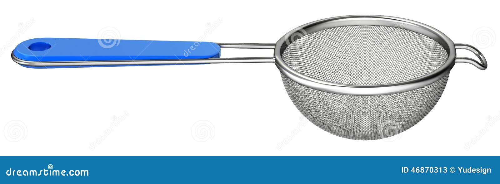 Metal Strainer Isolated on White Background Stock Illustration