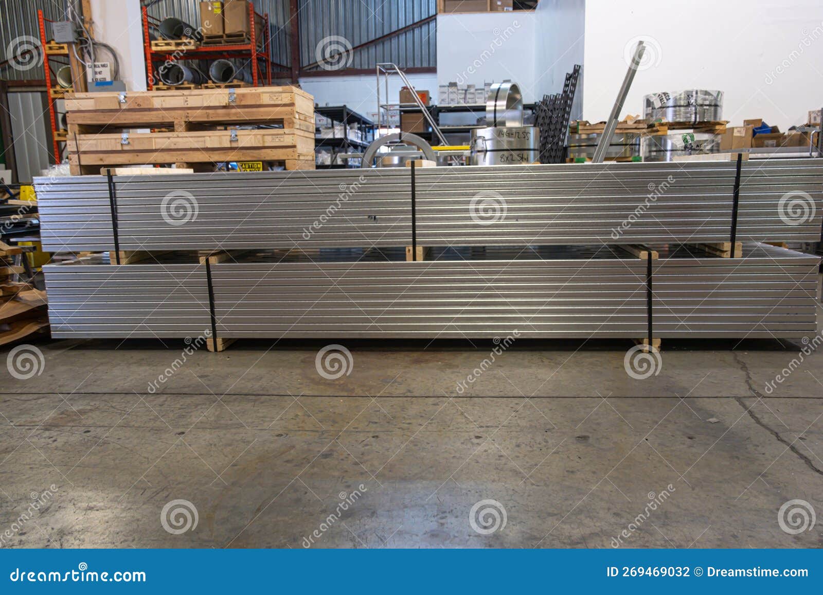 Metal Stud for Wall Framing Manufactured at Metal Factory Stock Photo